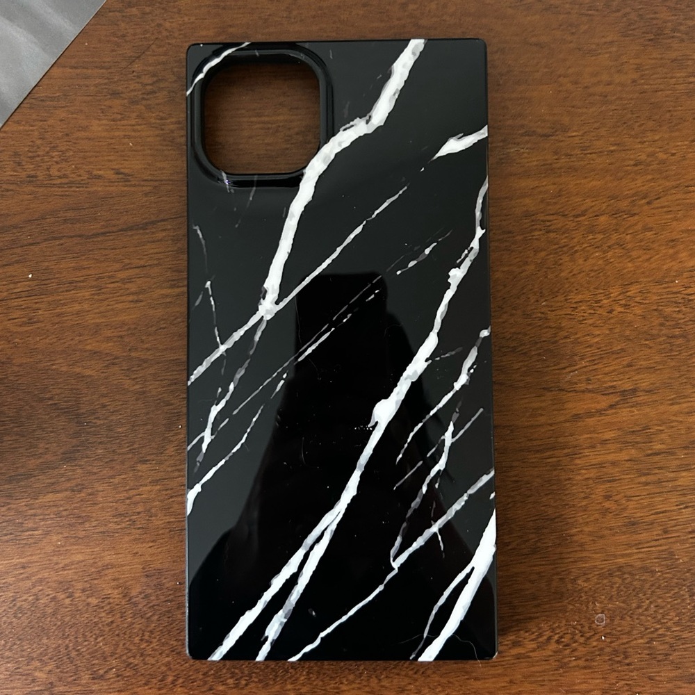 Black Marble Pattern Phone Case for Large Camera Cutout